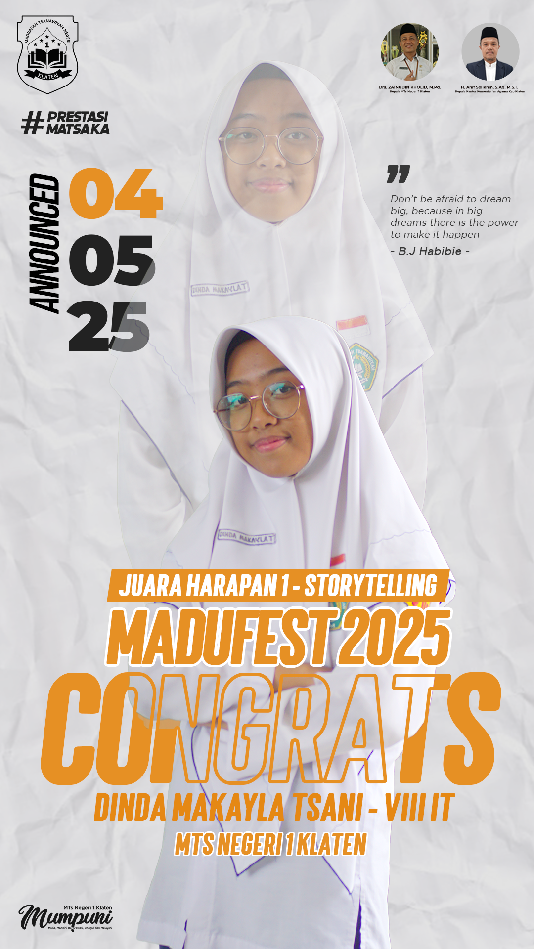 HARAPAN 1 – STORYTELLING MADUFEST 2025
